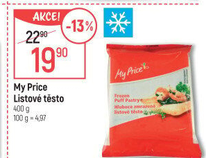 Těsto listové mražené My Price