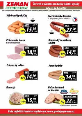 akční leták ZEMAN maso - uzeniny 2.4.2024-6.4.2024