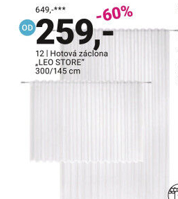 HOTOVÁ ZÁCLONA „LEO STORE“