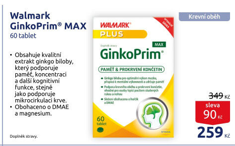 Doplněk stravy GinkoPrim Max Walmark