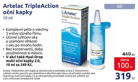 Kapky oční TripleAction Artelac