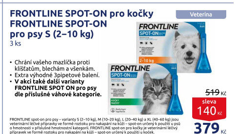 Pipety antiparazitní pro kočky Spot On Frontline