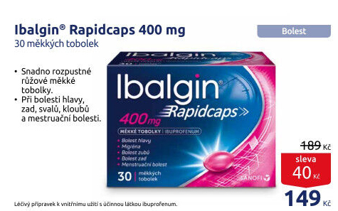 Tablety proti bolesti Rapidcaps Ibalgin