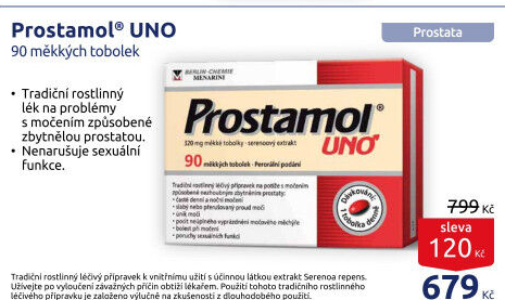 Tobolky při problémech s prostatou Prostamol Uno