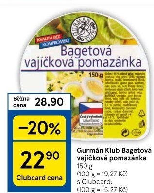 Bagetová vajíčková pomazánka Gurmán klub