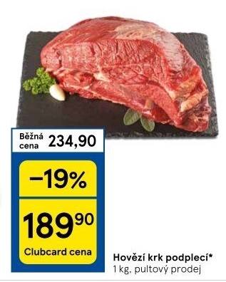 Hovězí přední bez kosti - krk podplečí