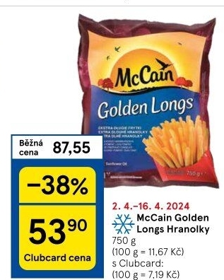 Hranolky mražené Golden Longs McCain