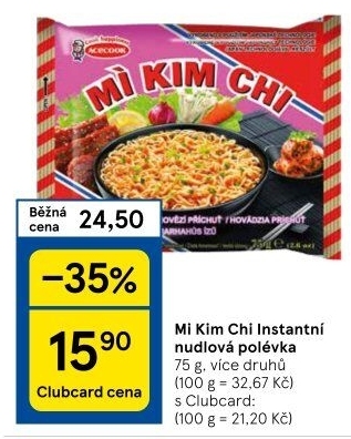 Instantní polévky Mi Kim Chi Vina Acecook