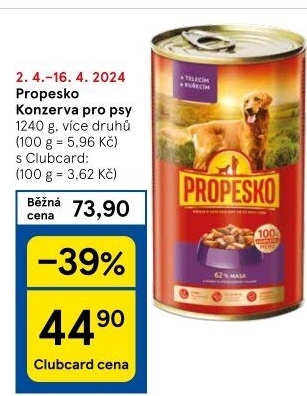 Konzerva pro psy Propesko