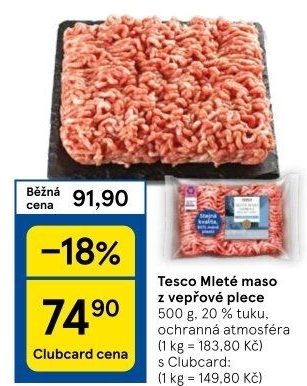 Maso mleté vepřové Tesco
