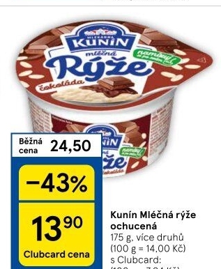 Mléčná rýže Mlékárna Kunín