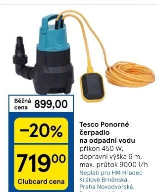 Ponorné čerpadlo Tesco