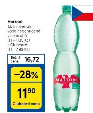 Přírodní voda Mattoni
