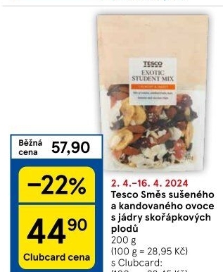 Směs sušeného ovoce a ořechů Tesco