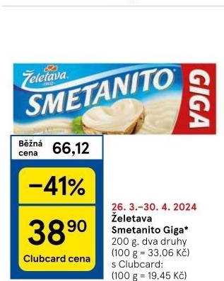 Sýr tavený Smetanito Želetava