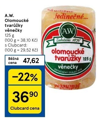 Sýr tvarůžky olomoucké věnečky A.W.