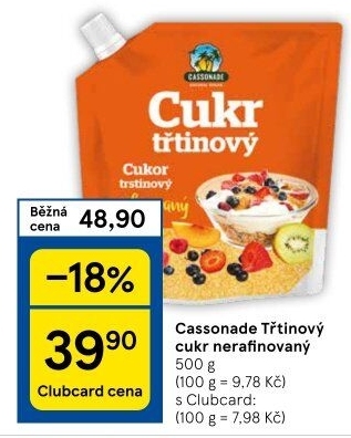 Třtinový cukr Cassonade