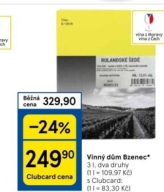 Vína Vinařství Vinný dům Bzenec - bag in box