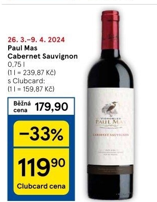 Víno Cabernet Sauvignon Paul Mas