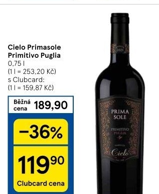 Víno Primitivo Primasole Cielo
