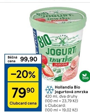 Zmrzlina v kelímku bio Zmrzka Hollandia
