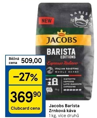 Zrnková káva Barista Jacobs