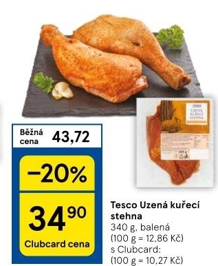Kuřecí stehna uzená Tesco