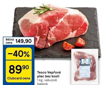 Vepřová plec bez kosti Tesco