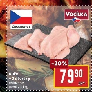 Kuře + 2 čtvrtky Vocílka