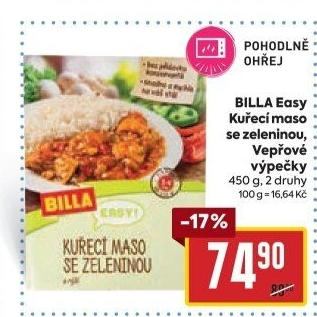 Kuřecí maso se zeleninou a rýží Easy Billa