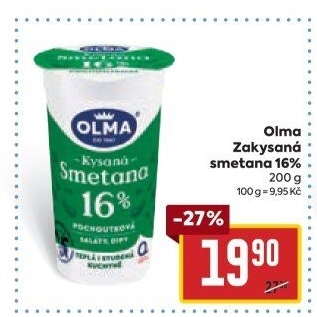 Smetana zakysaná Olma 16%