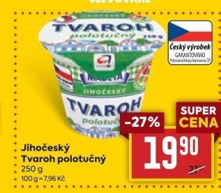 Tvaroh polotučný Jihočeský Madeta