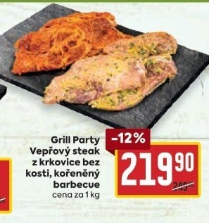 Vepřový steak z krkovice bez kosti marinovaný Grill Party