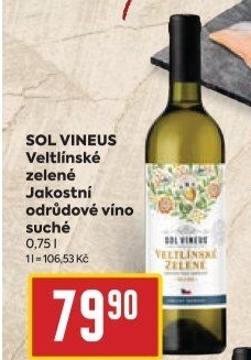 Víno Veltlínské zelené Sol Vineus