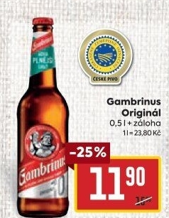 Pivo světlé výčepní Originál 10° Gambrinus