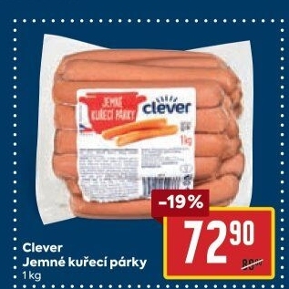 Párky kuřecí jemné Clever