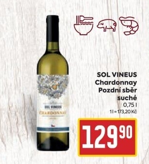 Víno Chardonnay Sol Vineus - pozdní sběr