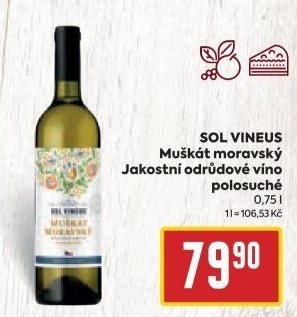 Víno Muškát moravský Sol Vineus