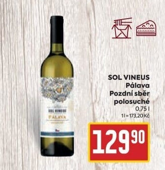Víno Pálava Sol Vineus - pozdní sběr