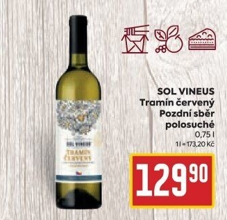 Víno Tramín červený Sol Vineus - pozdní sběr