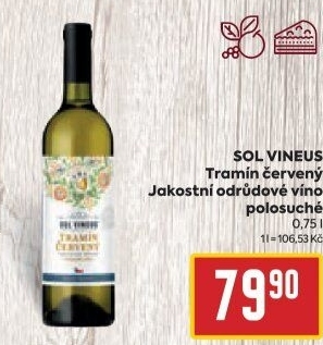 Víno Tramín červený Sol Vineus