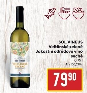Víno Veltlínské zelené Sol Vineus