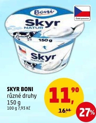 Dezert zakysaný bílý Skyr Boni