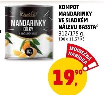 Kompot mandarinky Bassta