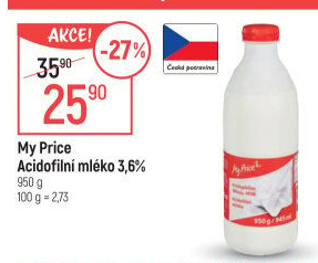 Acidofilní mléko My Price