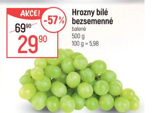 Hrozny bílé bezsemenné