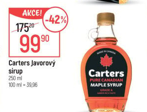 Javorový sirup Carters