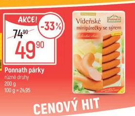 Minipárečky vídeňské se sýrem Ponnath