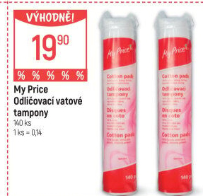 Odličovací tampony My Price