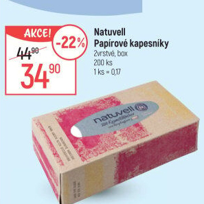 Papírové kapesníčky 2vrstvé Natuvell - box